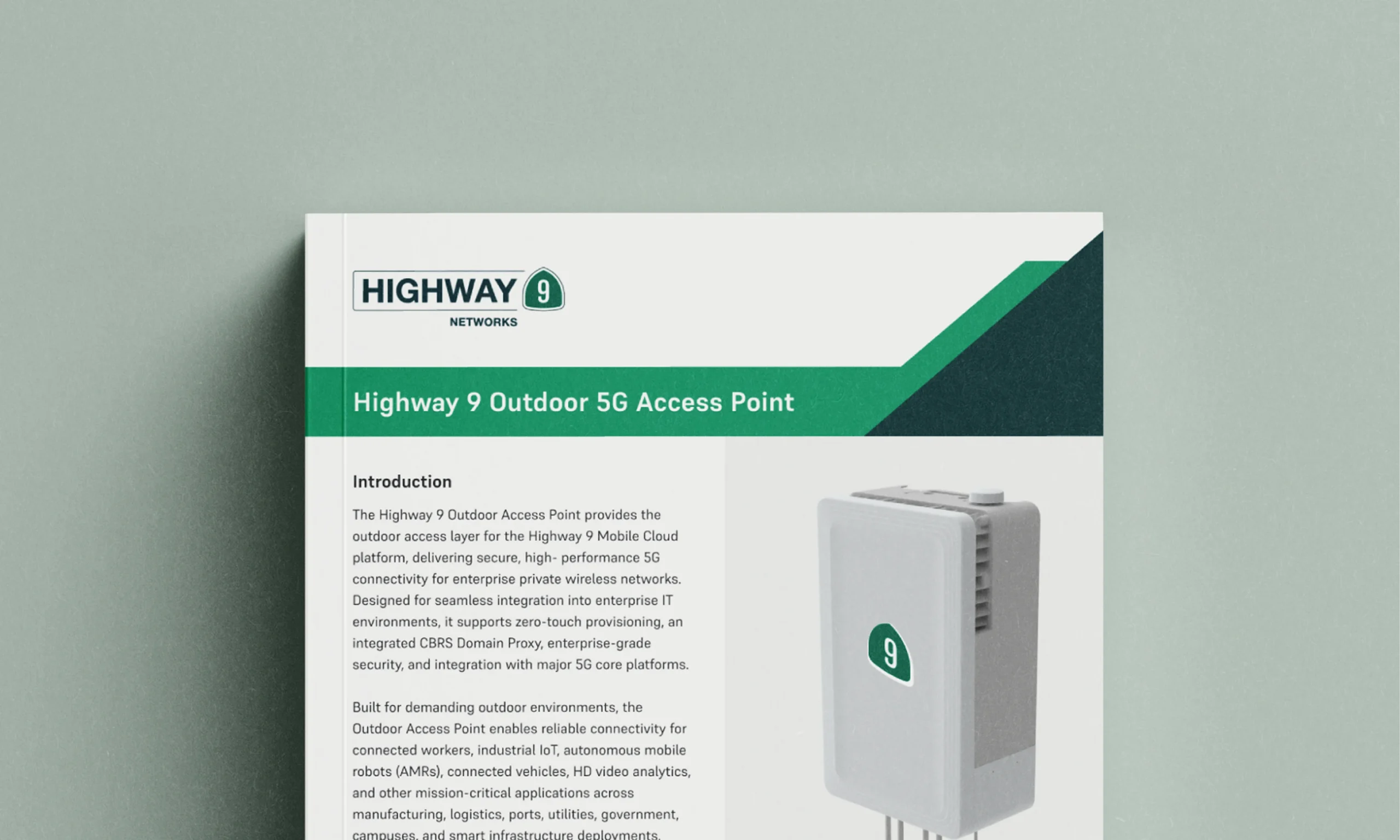 Highway 9 Outdoor 5G Access Point