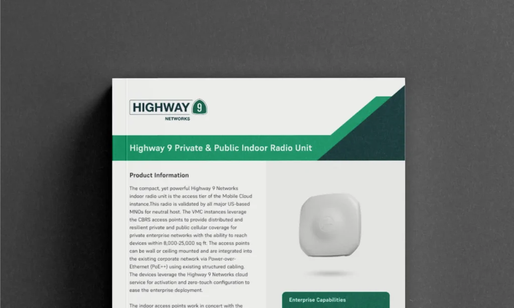 Highway9 Private & Public Indoor Radio Unit