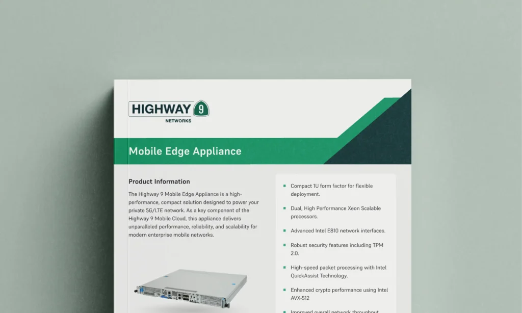 Highway 9 Mobile Edge Appliance