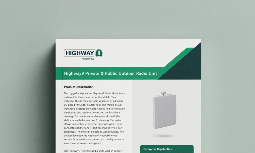 Highway9 Private & Public Outdoor Radio Unit