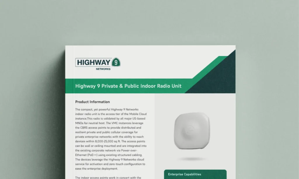 Highway 9 Private & Public Indoor Radio Unit
