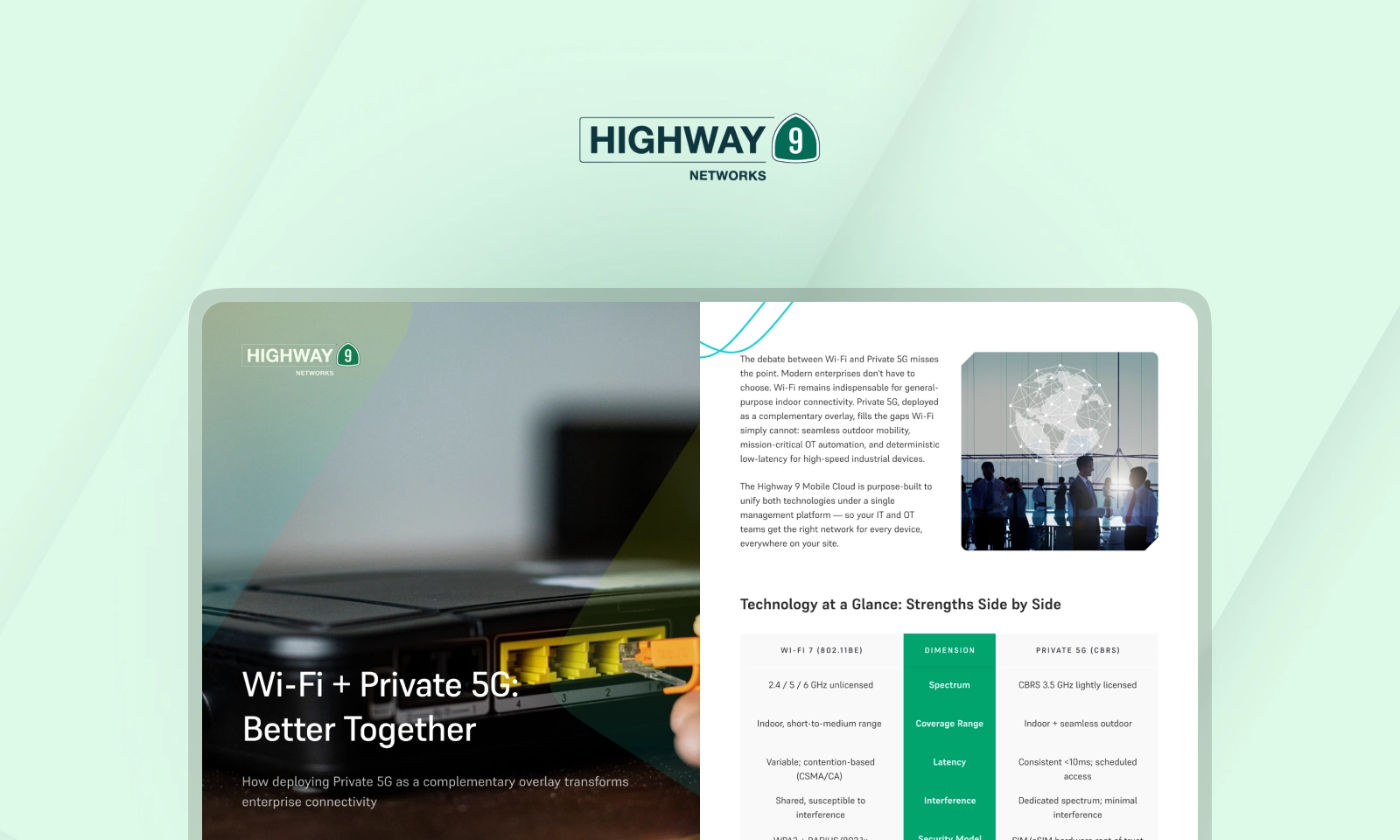 Hybrid Wi-Fi and Private 5G enterprise wireless architecture