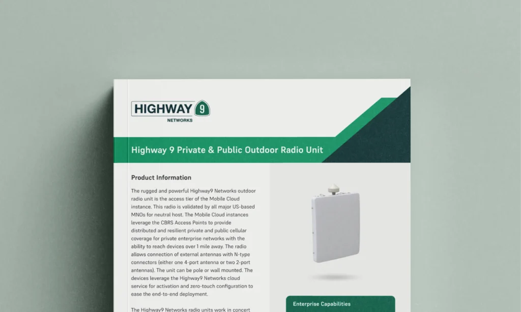 Highway 9 Private & Public Outdoor Radio Unit